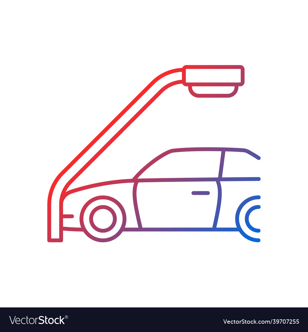 Single-vehicle collision gradient linear icon vector image Single-vehicle collision gradient linear icon
