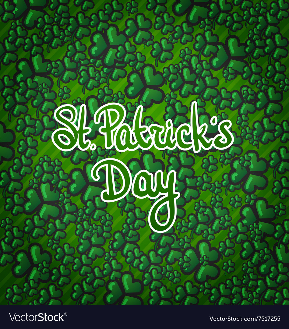 St patricks day green background trefoil