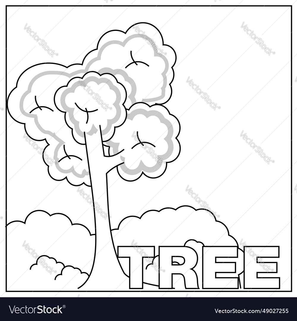 Tree with text free outline