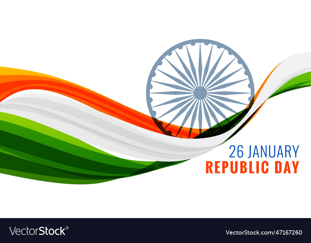 26th january happy republic day banner Royalty Free Vector