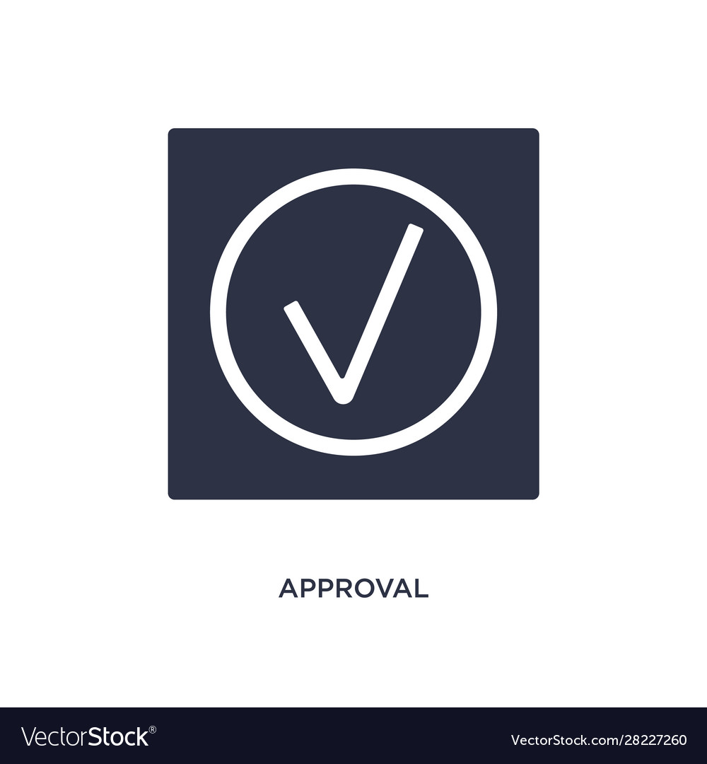 Approval icon on white background simple element