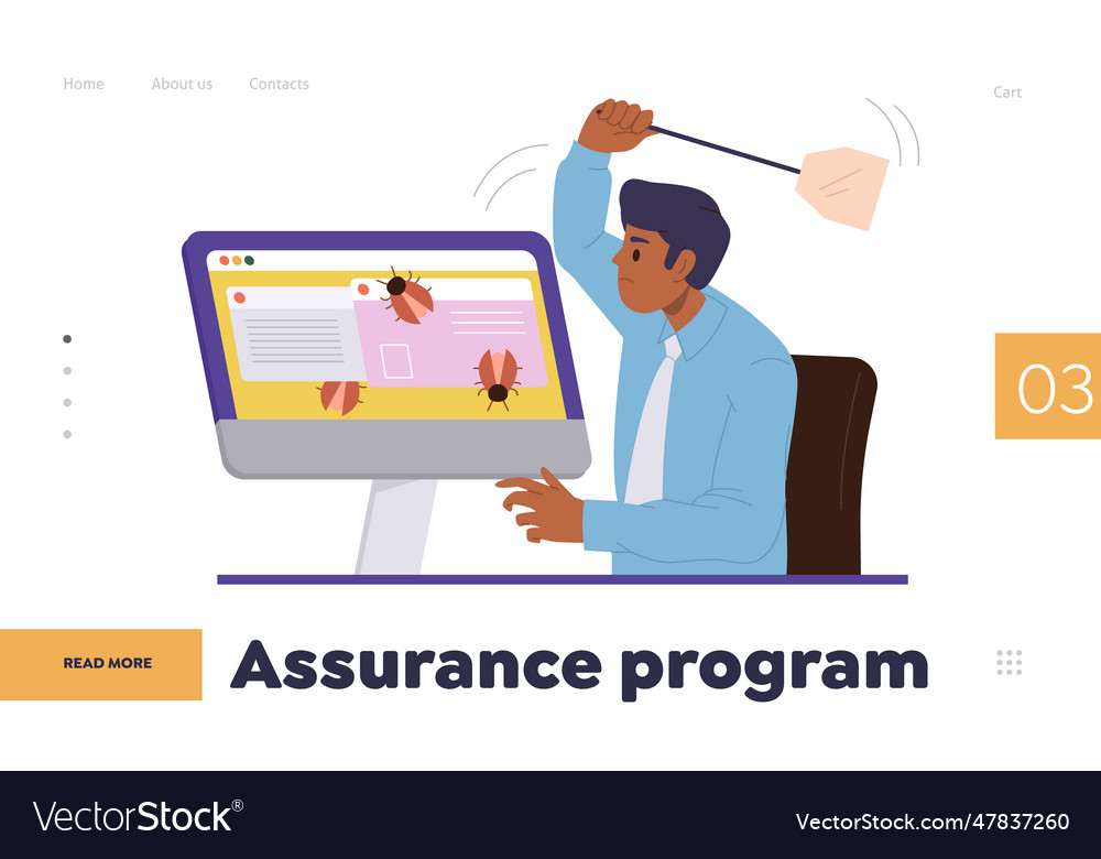 Assurance program online service landing page vector image Assurance program online service landing page