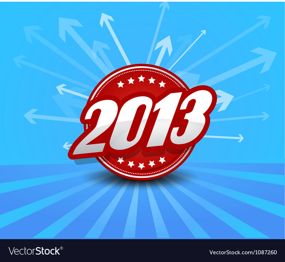 Blue 2013 Label with Arrows
