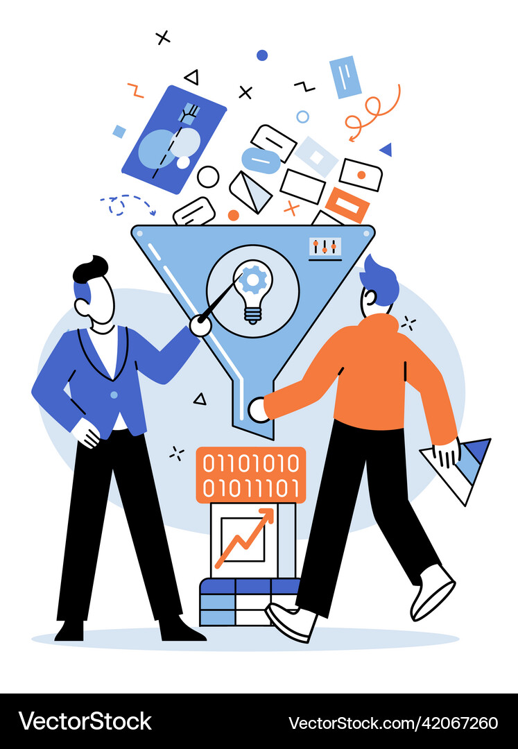 Business intelligence data analysis obtaining Vector Image