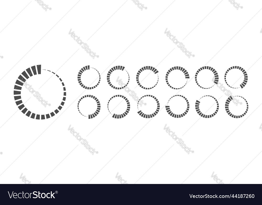 Circular loading buffering icons vector image Circular loading buffering icons