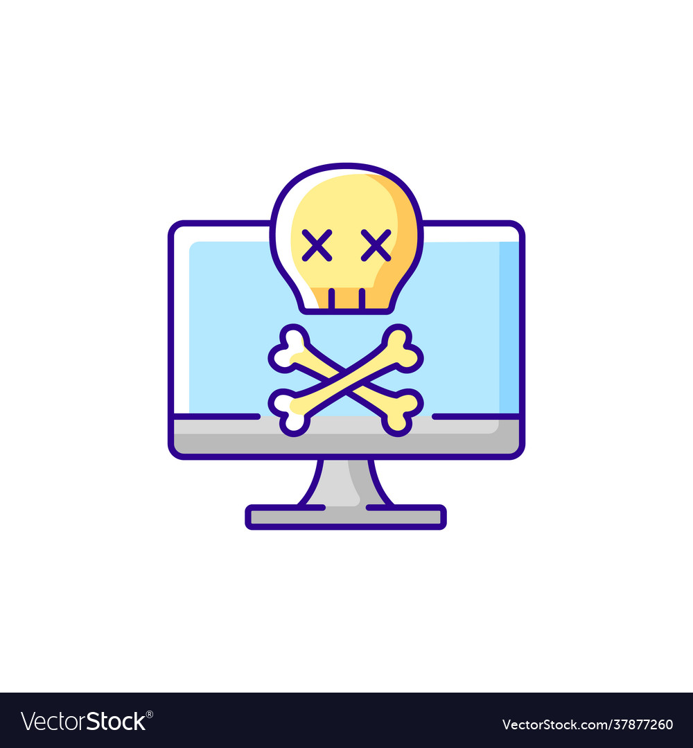 Computer not starting rgb color icon Vector Image Computer not starting rgb color icon