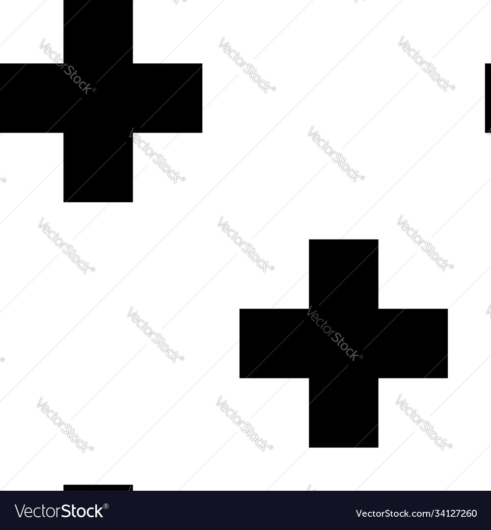 Cross plus sign symbol mark repeatable background vector image Cross plus sign symbol mark repeatable background