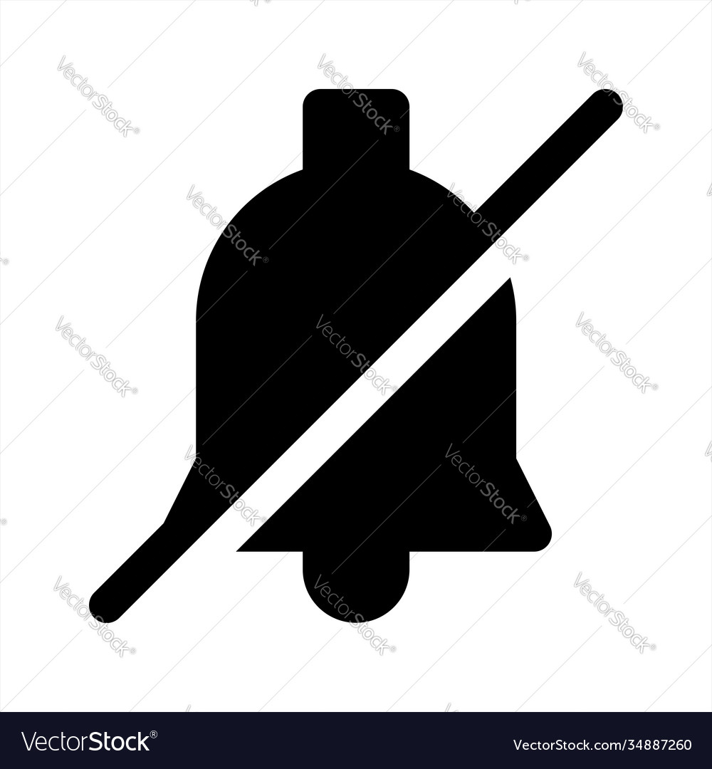 Crossed bell icon for silent mode symbol perfect Vector Image