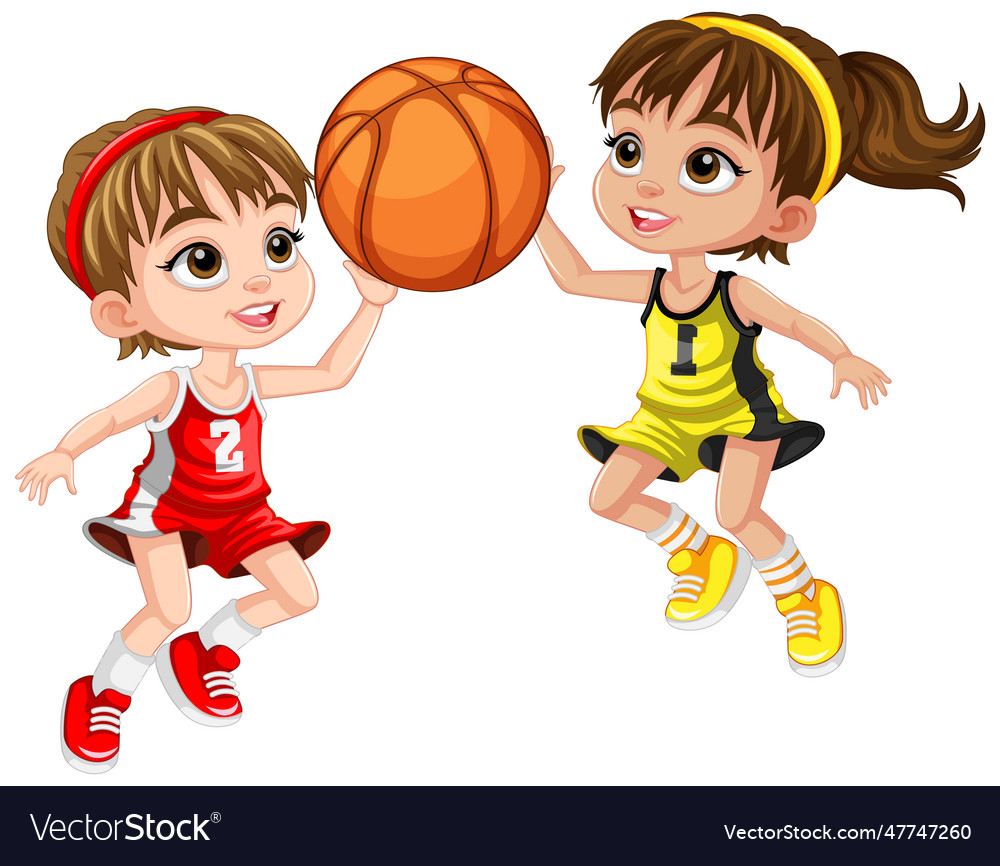 Cute basketball player cartoon character Vector Image