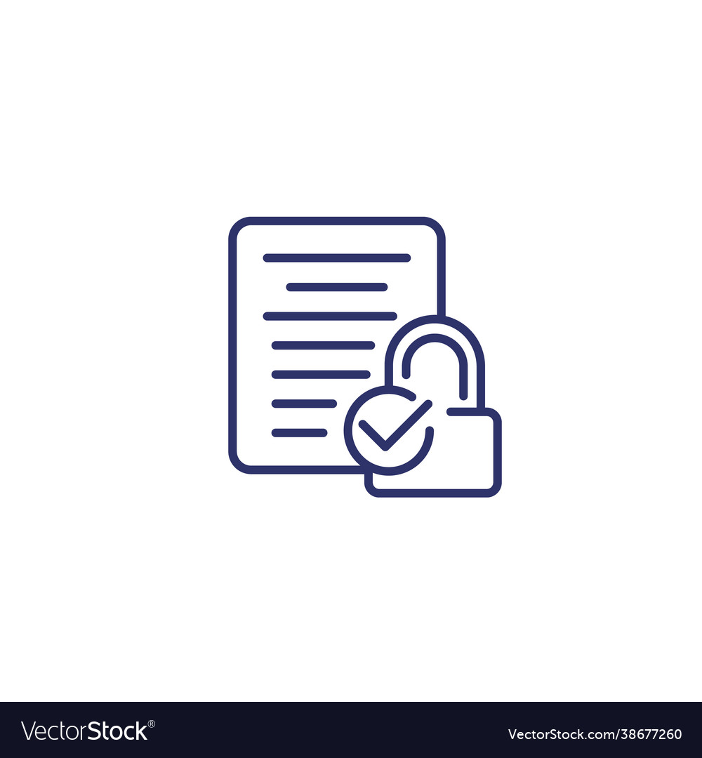 Document protection data security line icon