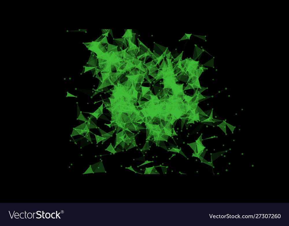 Explosion triangles data stream cloud chaos design vector image Explosion triangles data stream cloud chaos design
