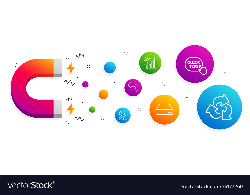 Graph chart undo and air balloon icons set mini vector image Graph chart undo and air balloon icons set mini