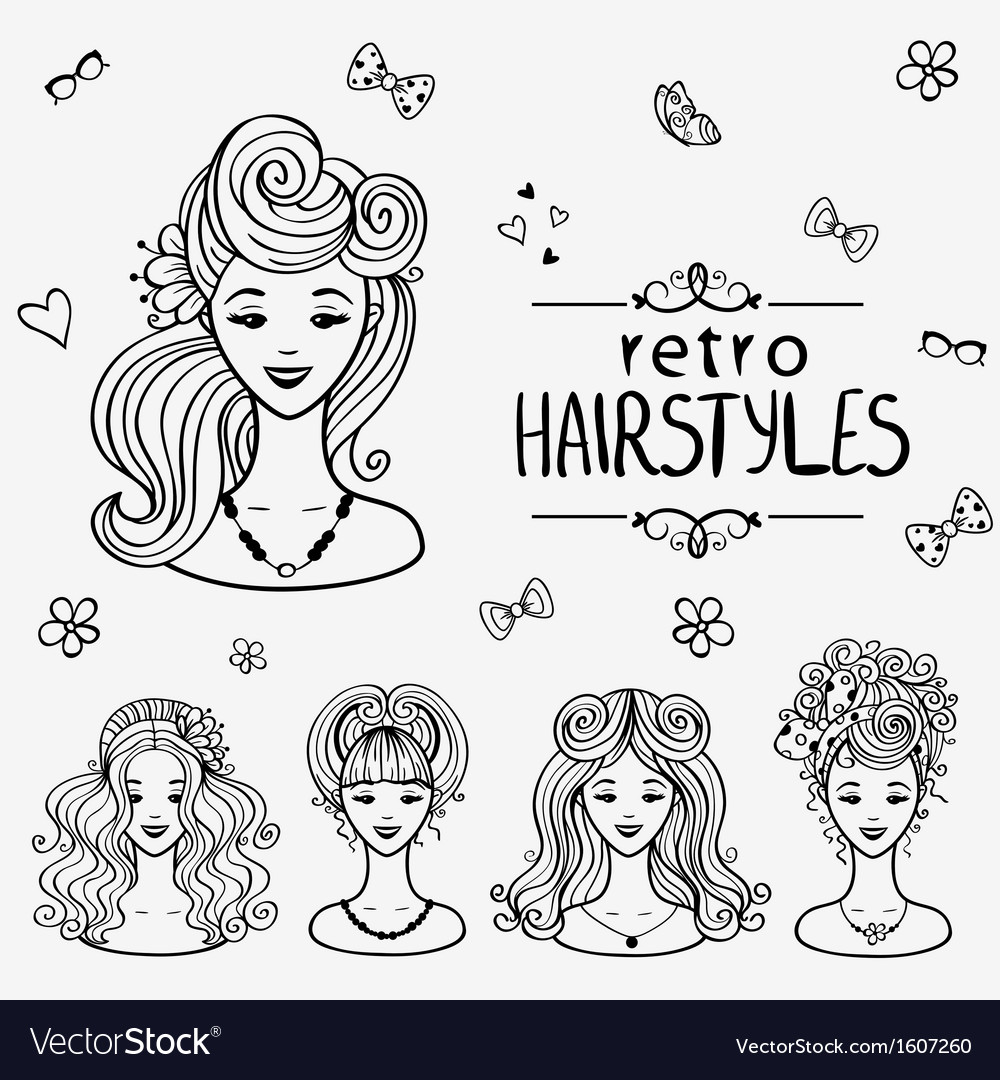 Hairstyles Black Royalty Free Vector Image Vectorstock