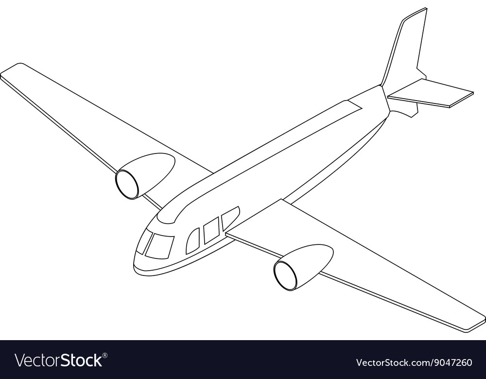 Isometric airplane icon Royalty Free Vector Image