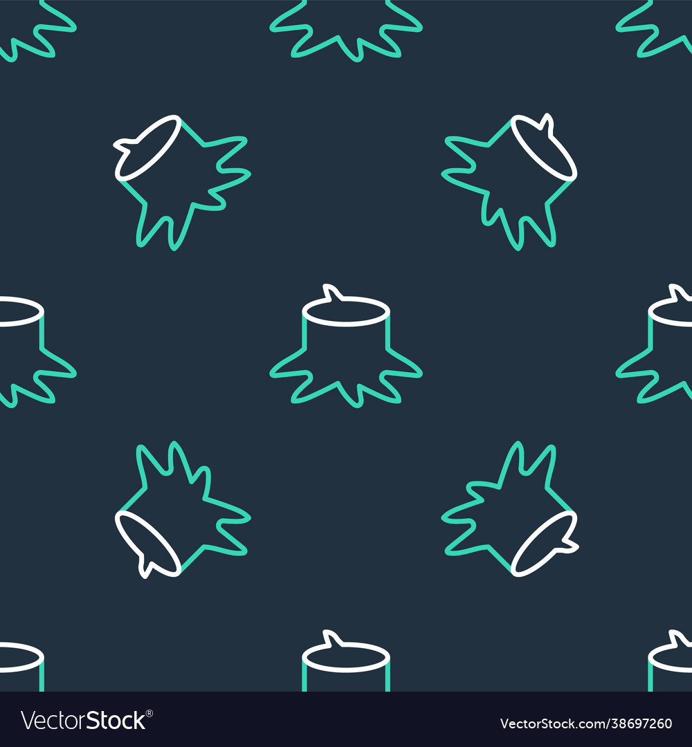 Line tree stump icon isolated seamless pattern vector image Line tree stump icon isolated seamless pattern