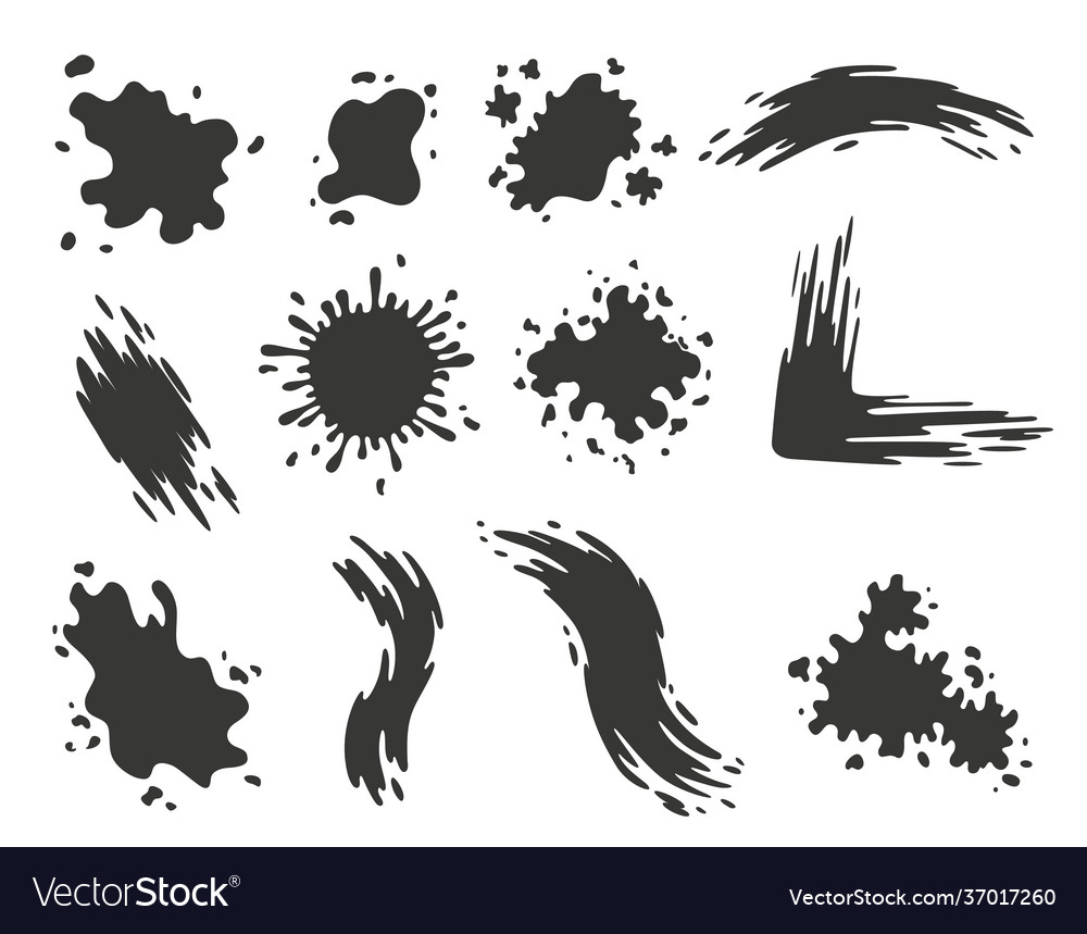 Paint blots splashes set for design use colorful vector image Paint blots splashes set for design use colorful