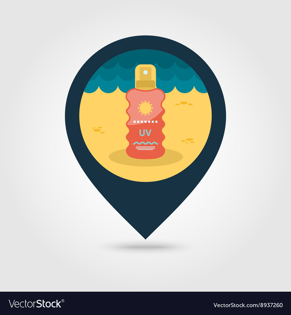 Sun cream in spray pin map icon summer vacation