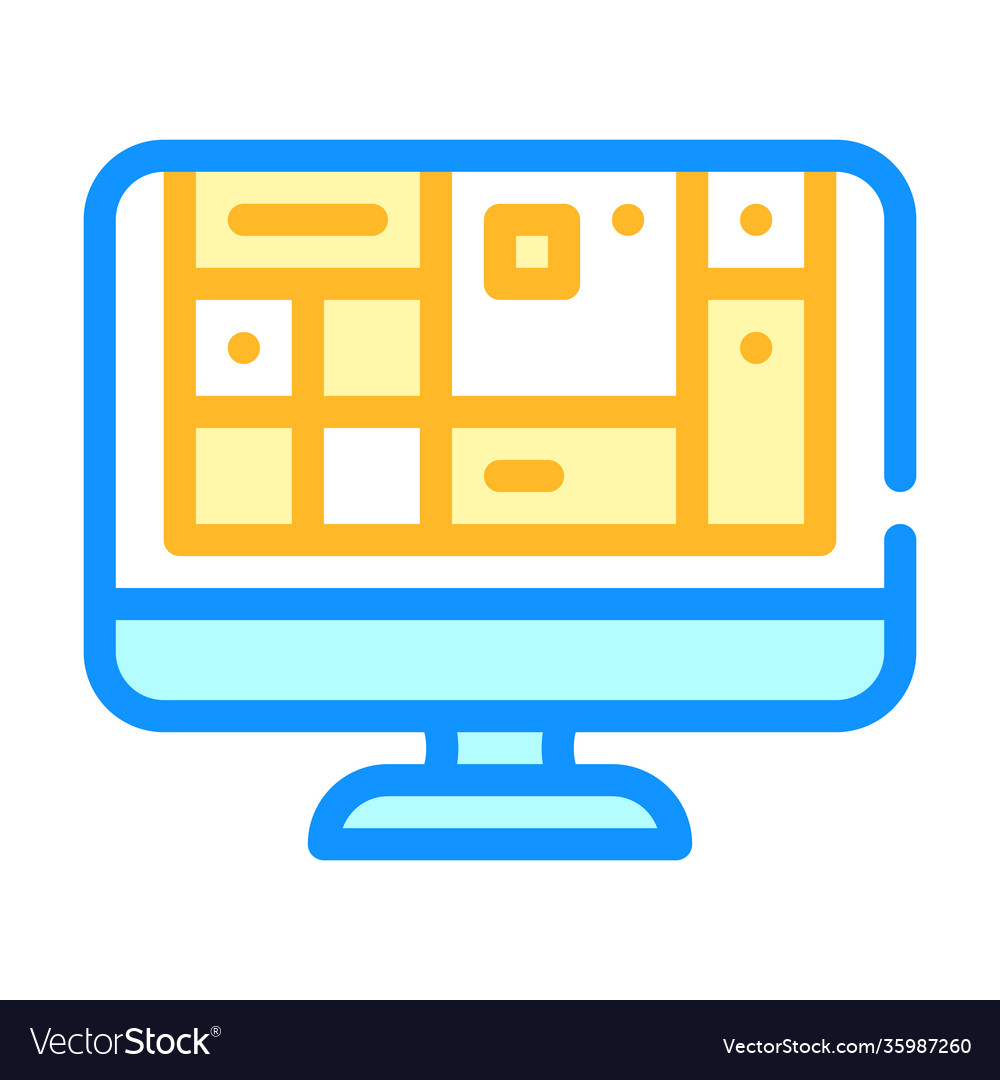 Table operating system color icon vector image Table operating system color icon
