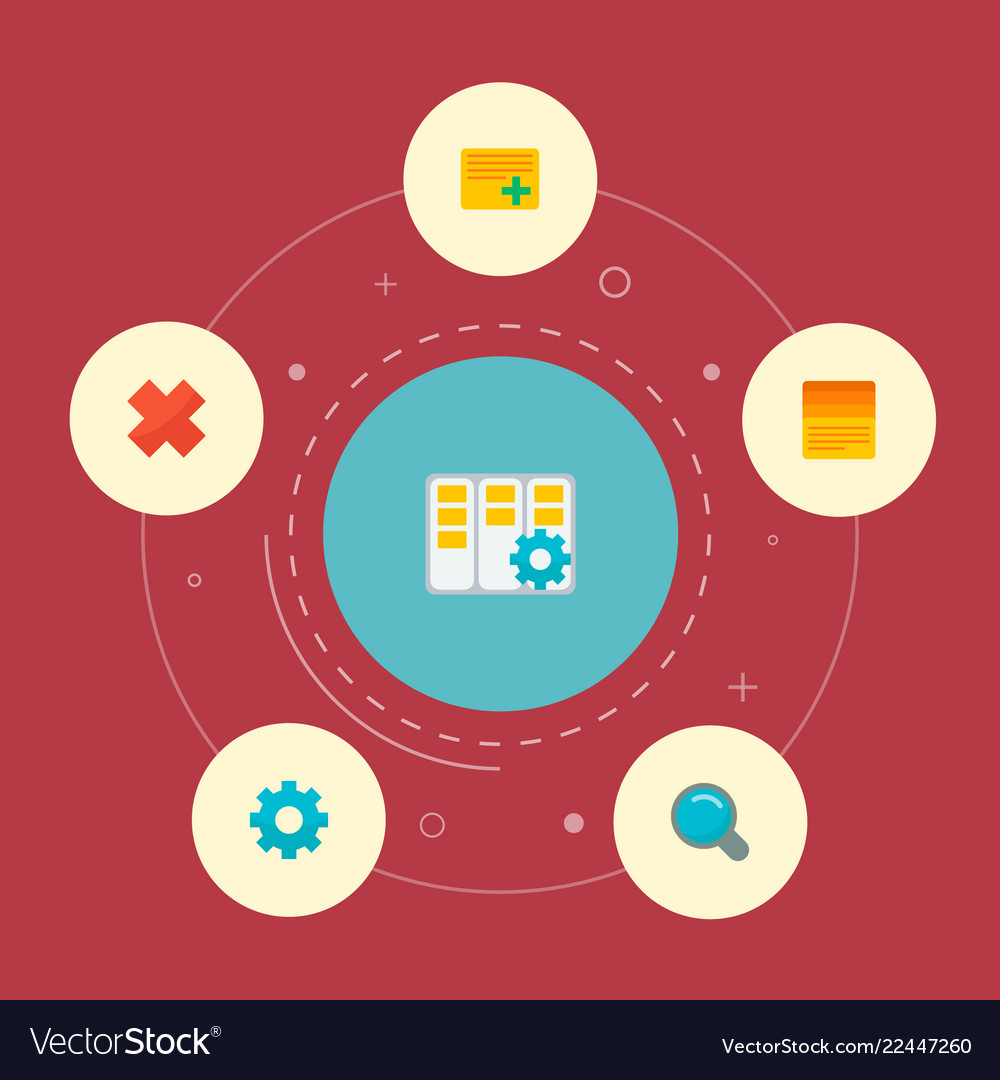Task Manager Icon Set - Flat Style