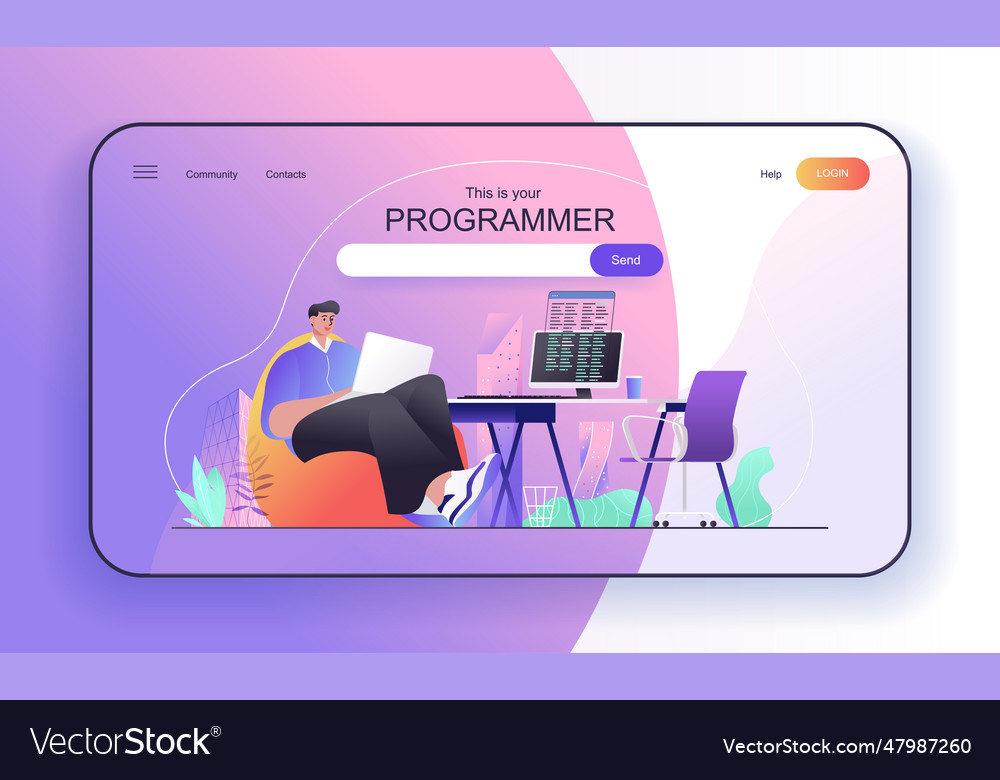 This is your programmer concept for landing page vector image This is your programmer concept for landing page