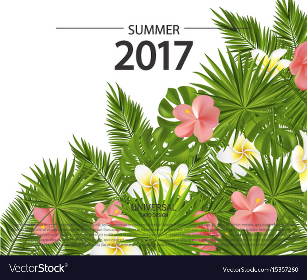 Trendy summer card banner poster with tropical