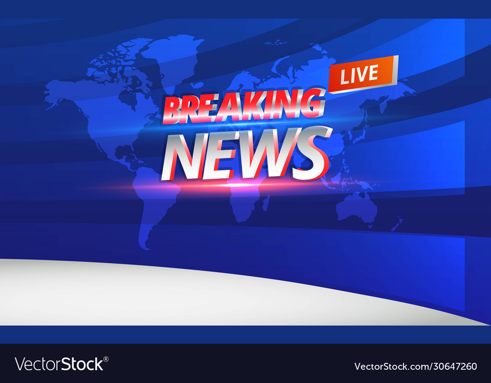 White stand and lcd in news studio room Royalty Free Vector