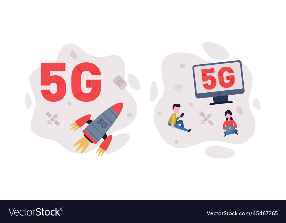 5g network wireless technology and high-speed Vector Image 5g network wireless technology and high-speed