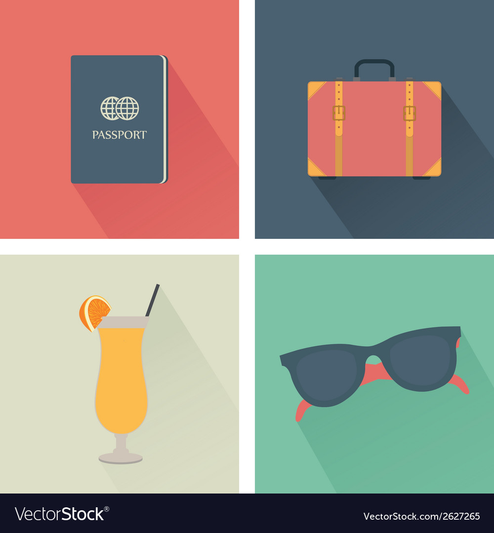 Abstract summer objects on squares with different