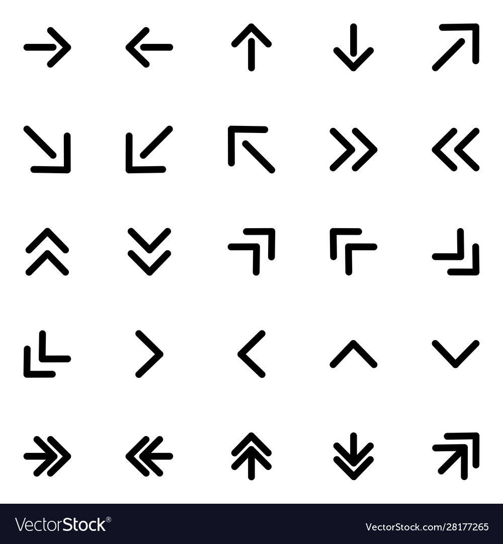 Arrow icon set design line style