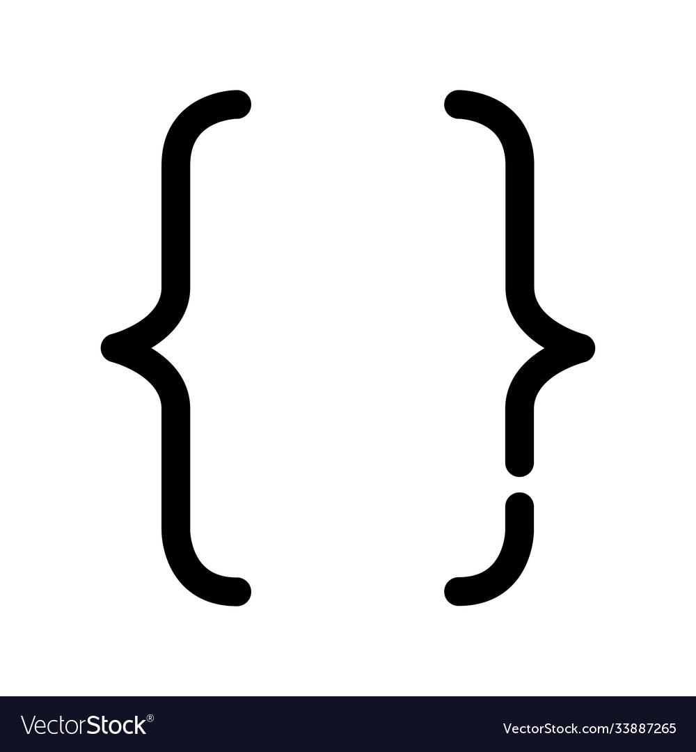 Brackets Code Icon - Outline