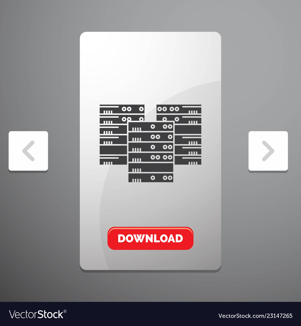 Center centre data database server glyph icon vector image Center centre data database server glyph icon