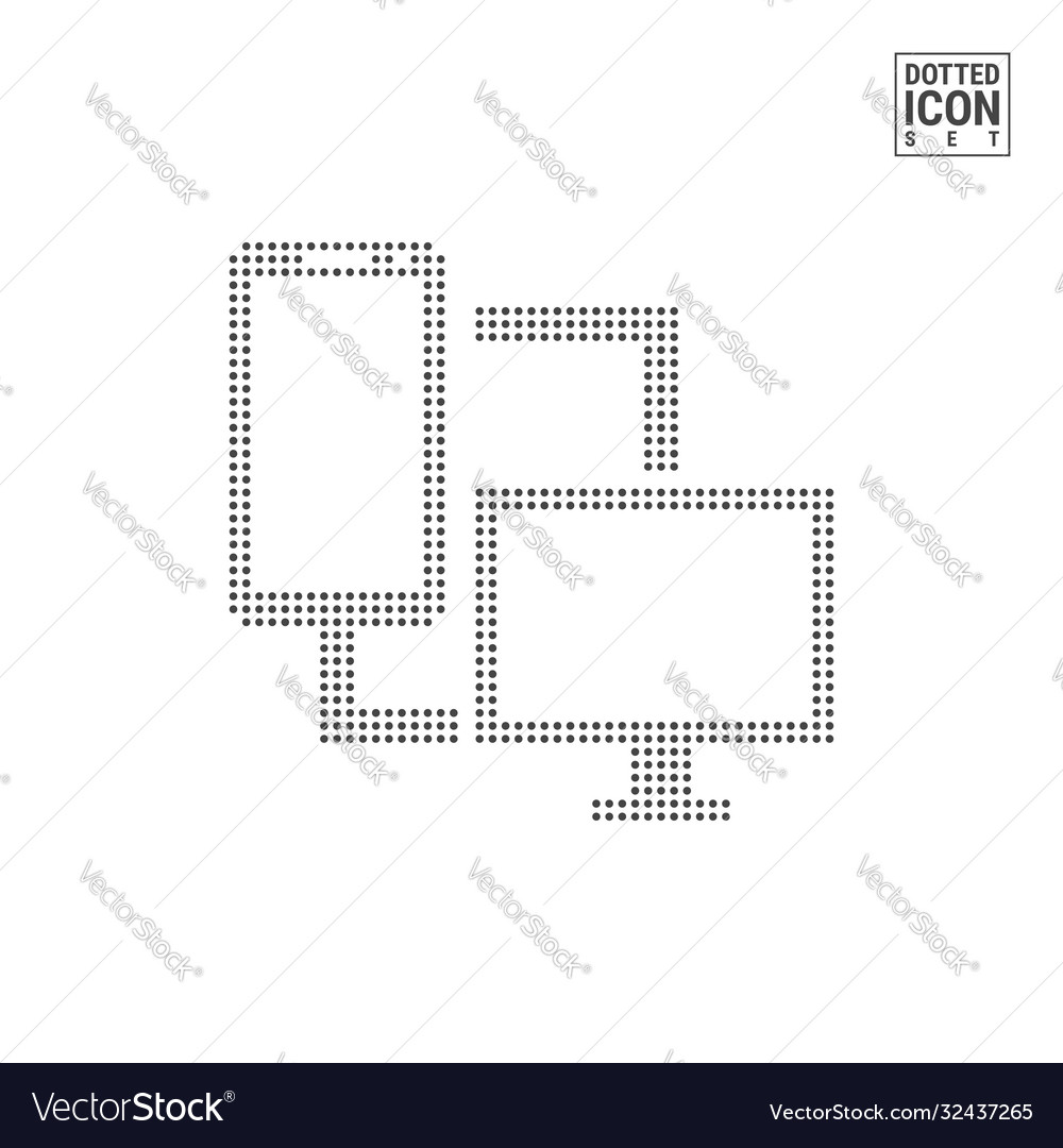 Computer and smartphone dot pattern icon vector image Computer and smartphone dot pattern icon