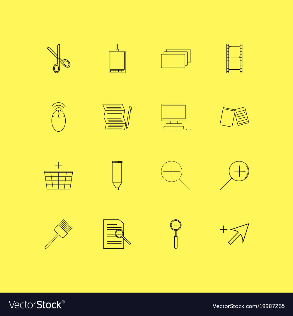 Design elements linear icon set simple outline