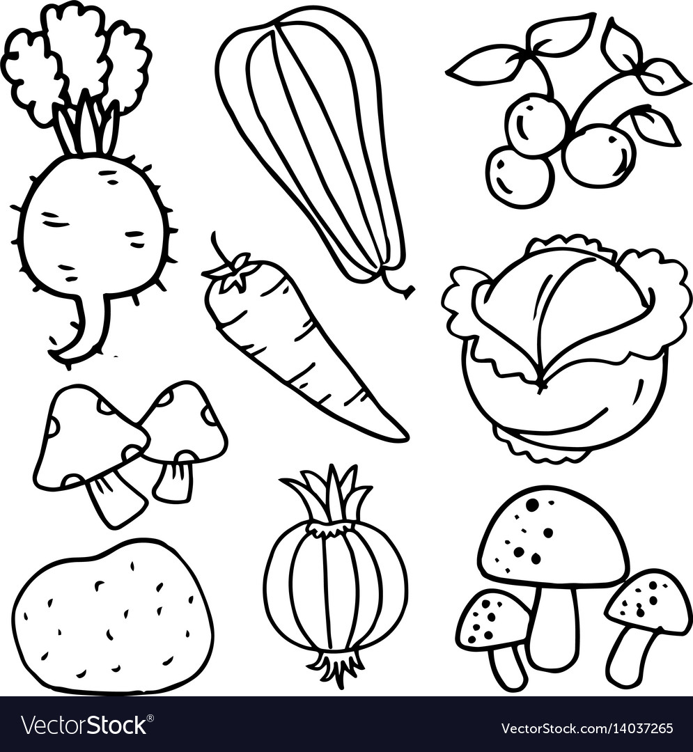 Doodle of vegetables Royalty Free Vector Image