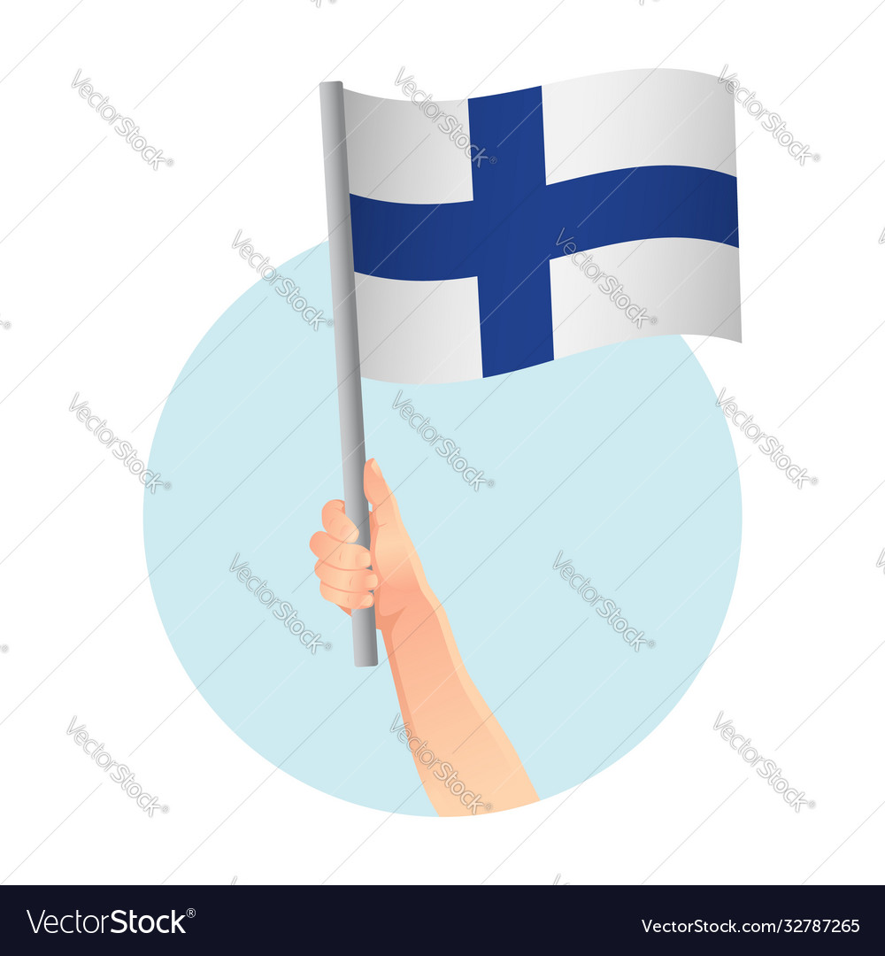 Finland flag in hand icon