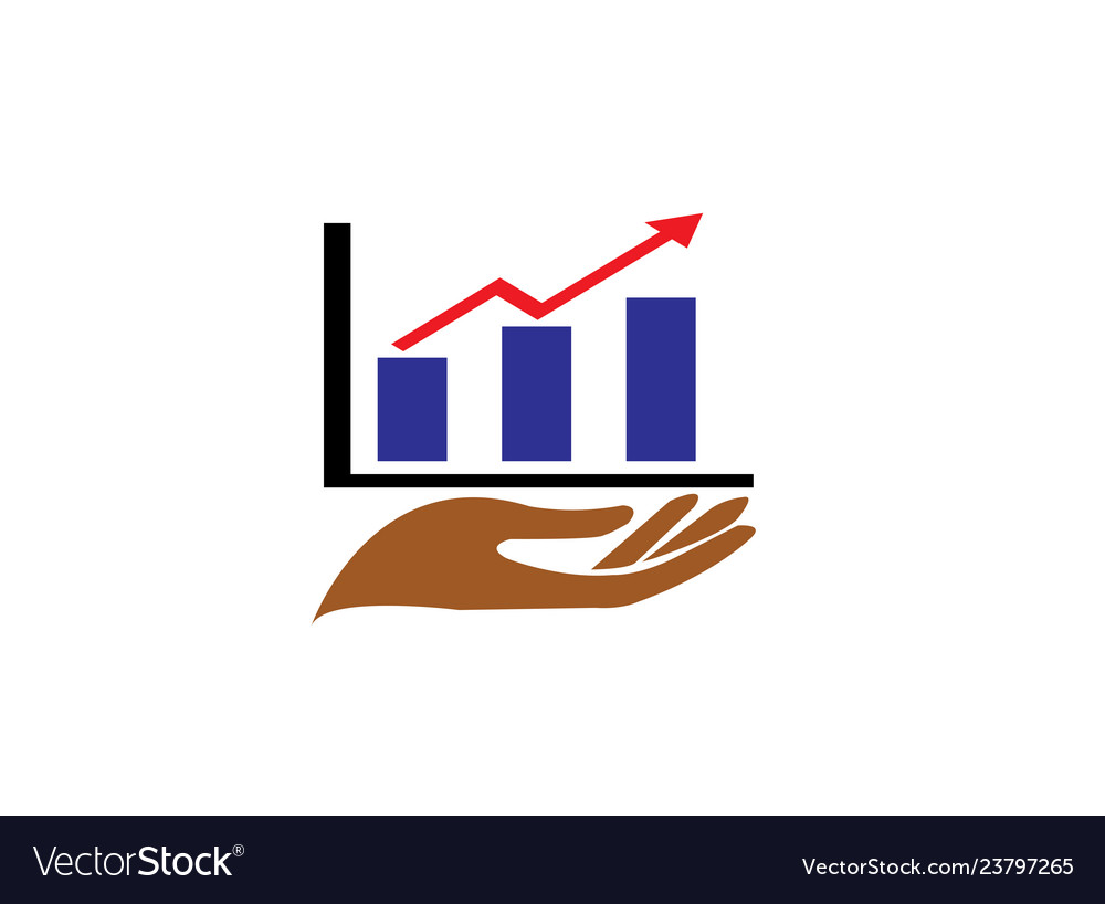 Hand with Chart and Arrow – Finance Stats