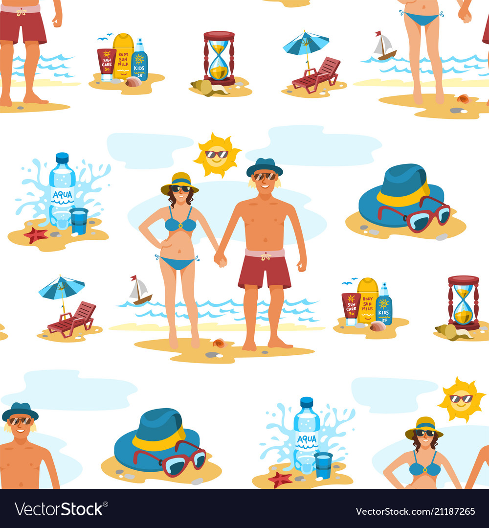 Man and woman seamless pattern background couple vector image Man and woman seamless pattern background couple