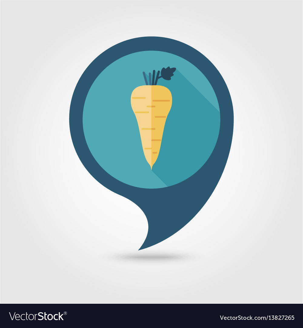 Parsnip root flat pin map icon vegetable