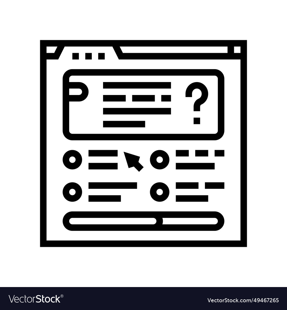 Quiz tests online learning platform line icon vector image Quiz tests online learning platform line icon