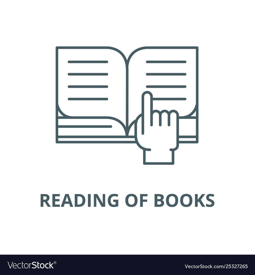 Reading books line icon linear concept vector image Reading books line icon linear concept