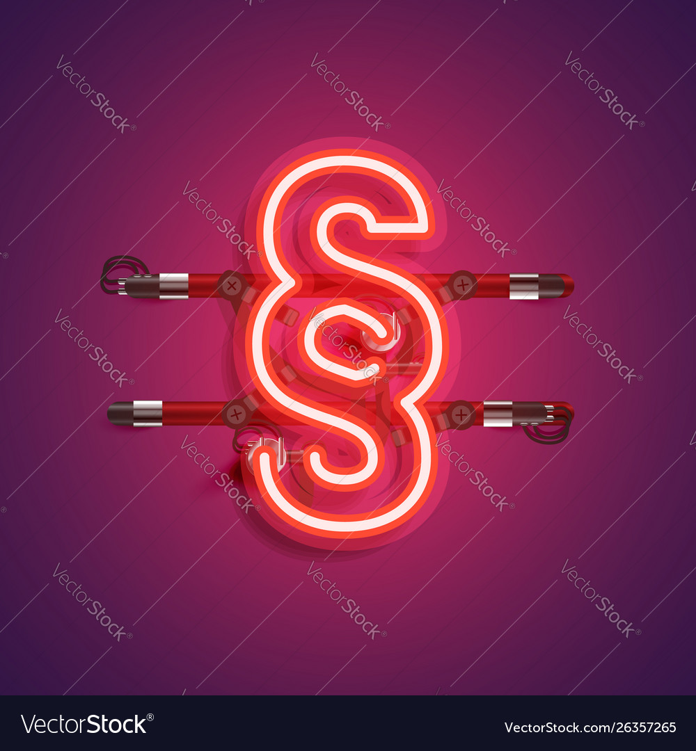 Realistic neon character with wires and console