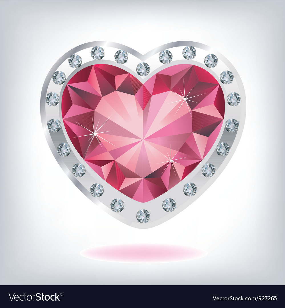 Ruby Heart with Diamonds