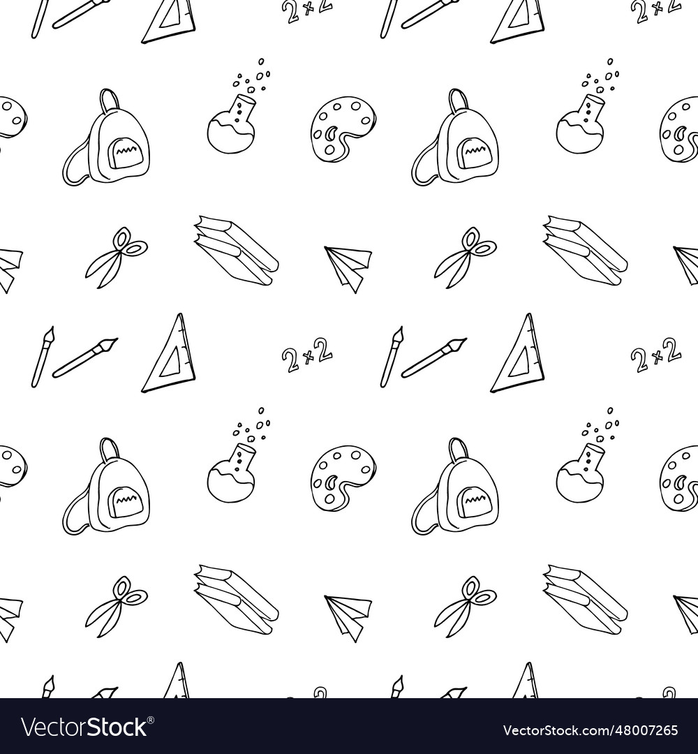 School learning seamless pattern vector image School learning seamless pattern