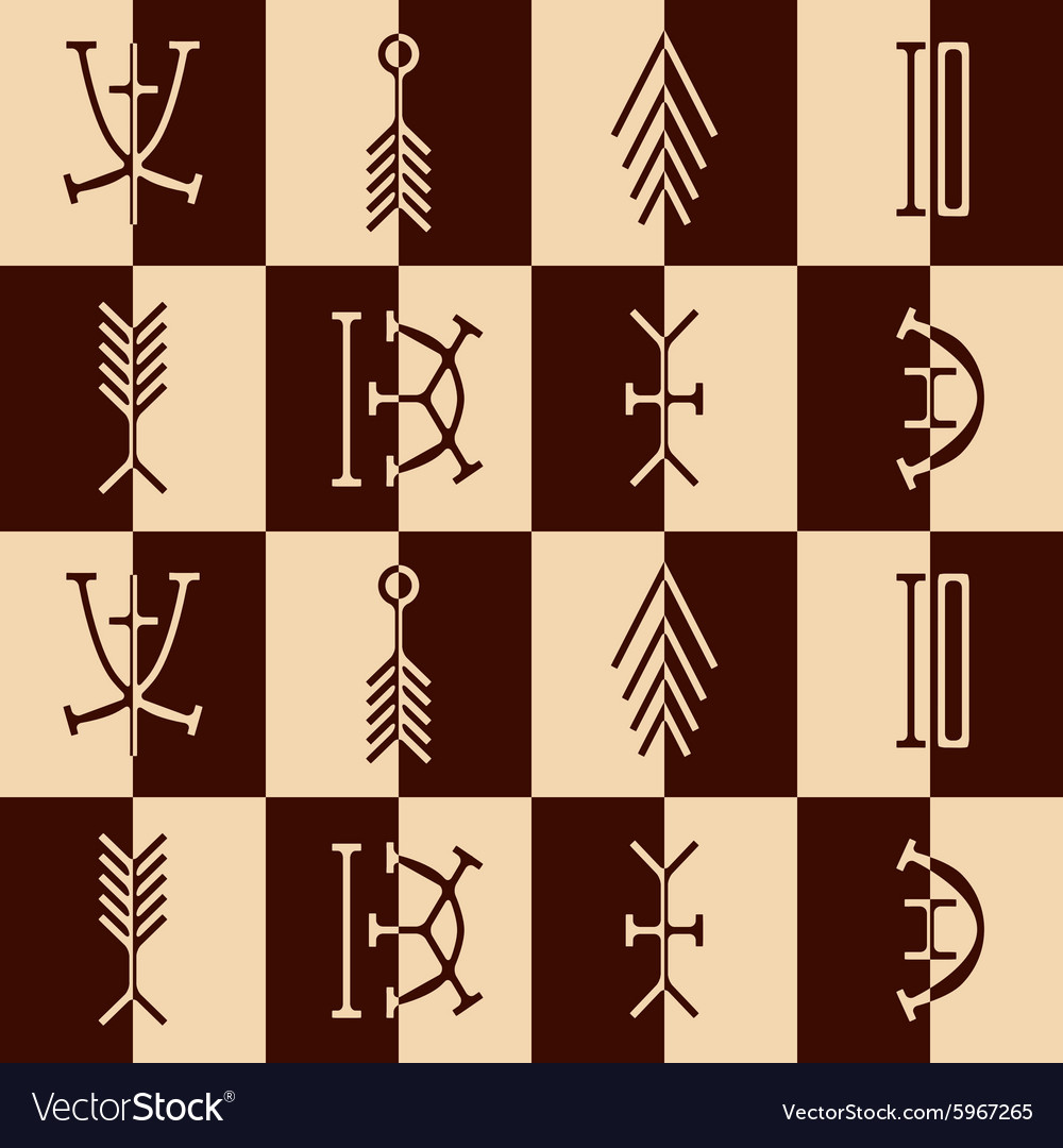 Seamless background with nsibidi symbols