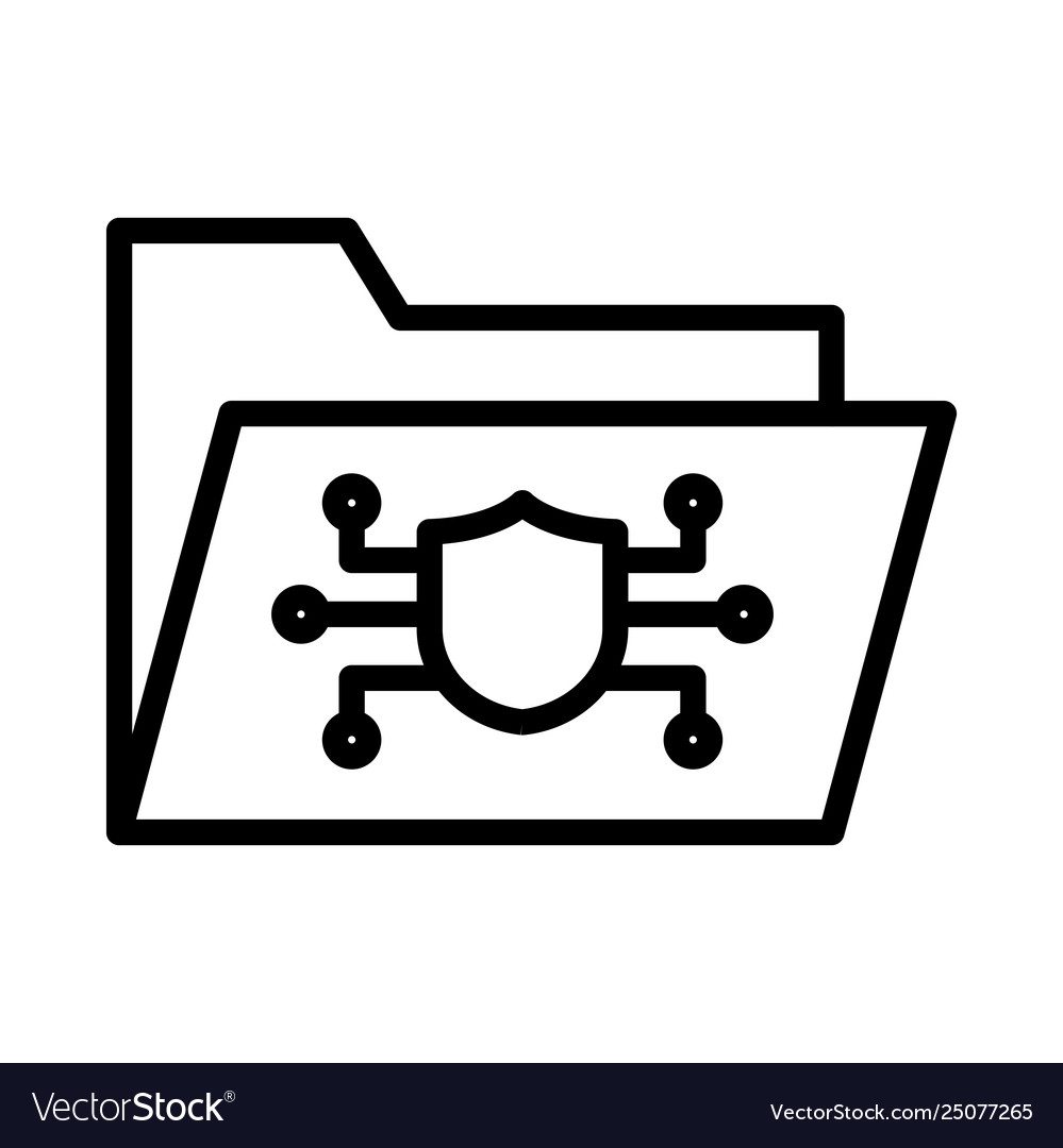 Secure cyber folder vector image Secure cyber folder