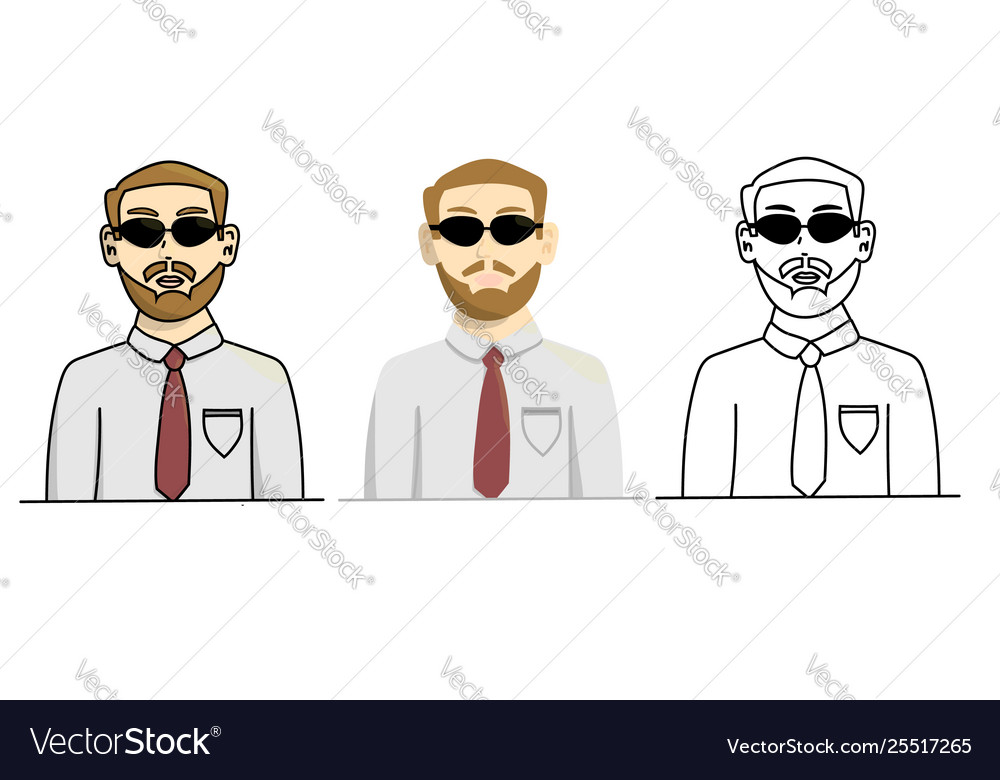 Set berded man in different style isolated