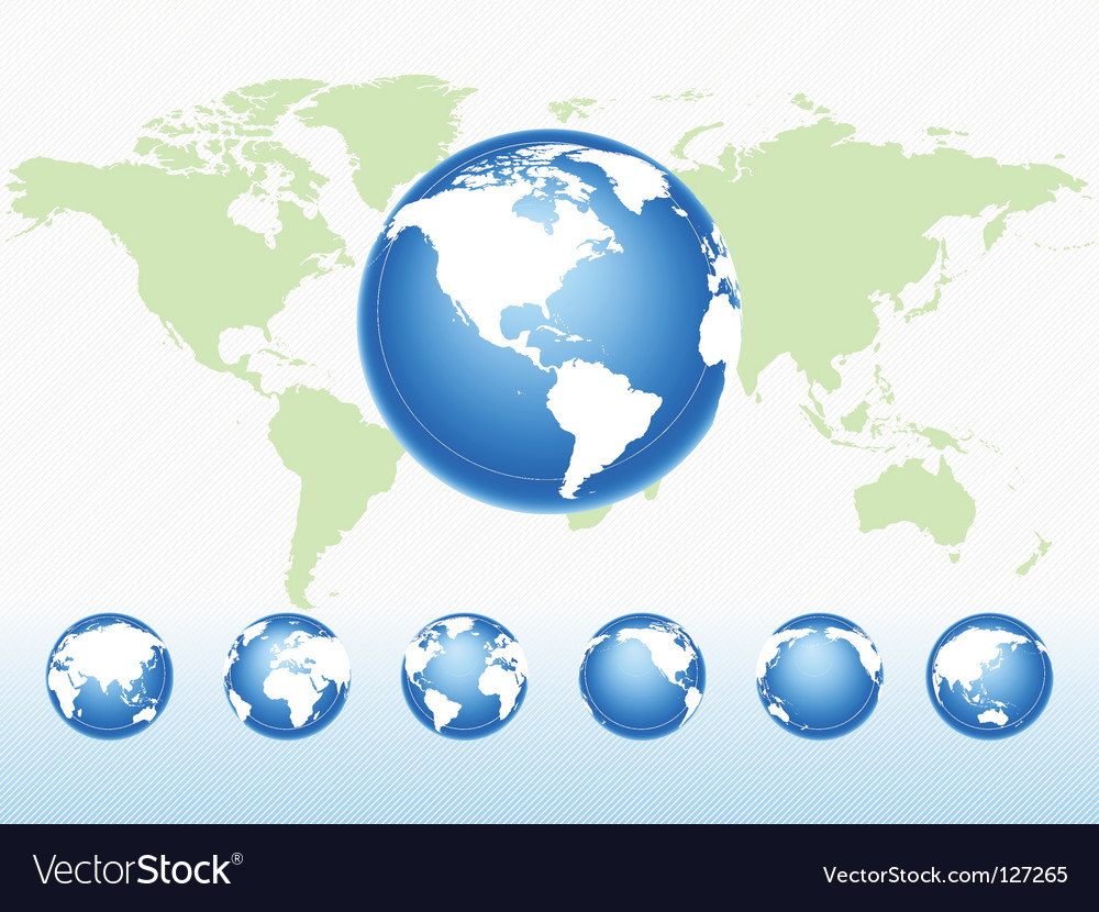 Set Globes Royalty Free Vector Image Vectorstock