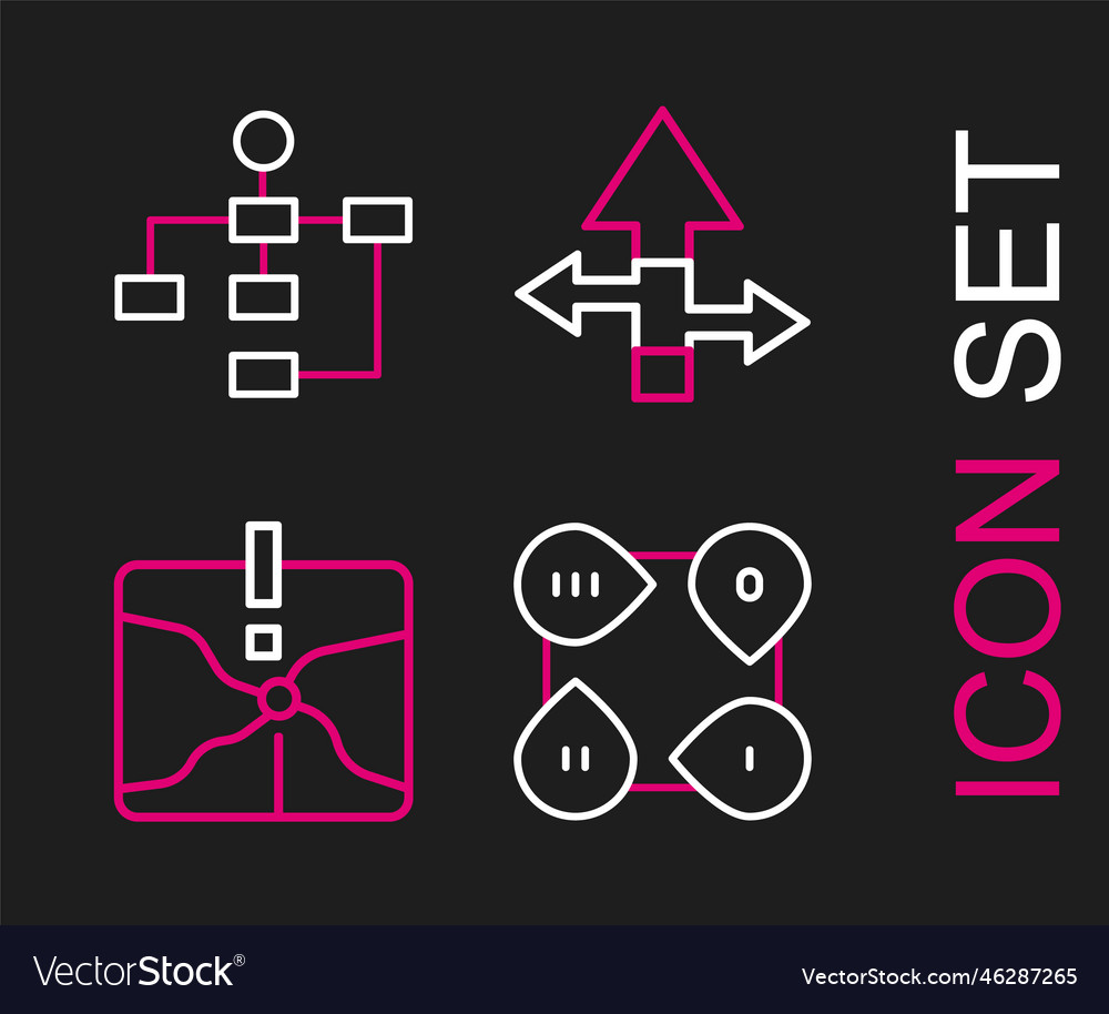 Set line infographic element intersection point vector image Set line infographic element intersection point