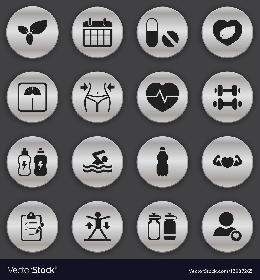 Set of 16 editable training icons includes Vector Image Set of 16 editable training icons includes