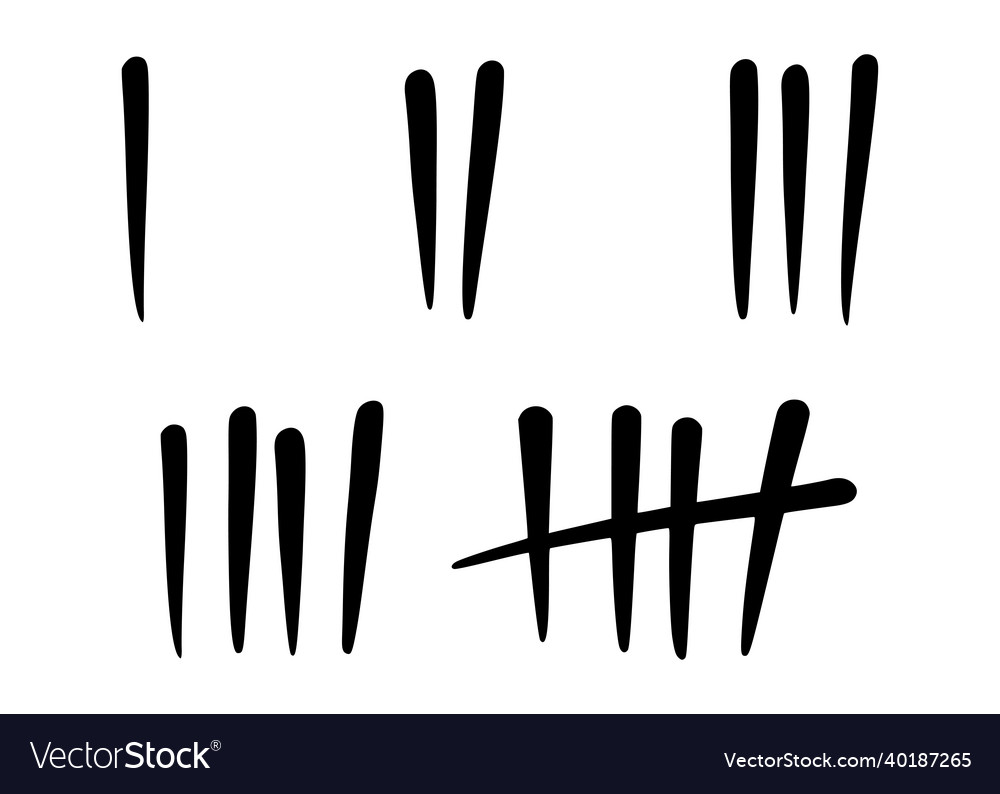 Tally marks to count days in prison Vector Image Tally marks to count days in prison